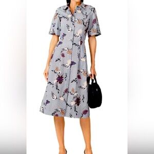 Lafayette 148 Eleni Midi Shirt Dress